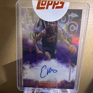 2025-26  Topps Chrome Updates Evan Mobley Cavs Havoc Marks HM-EM Auto 11/75